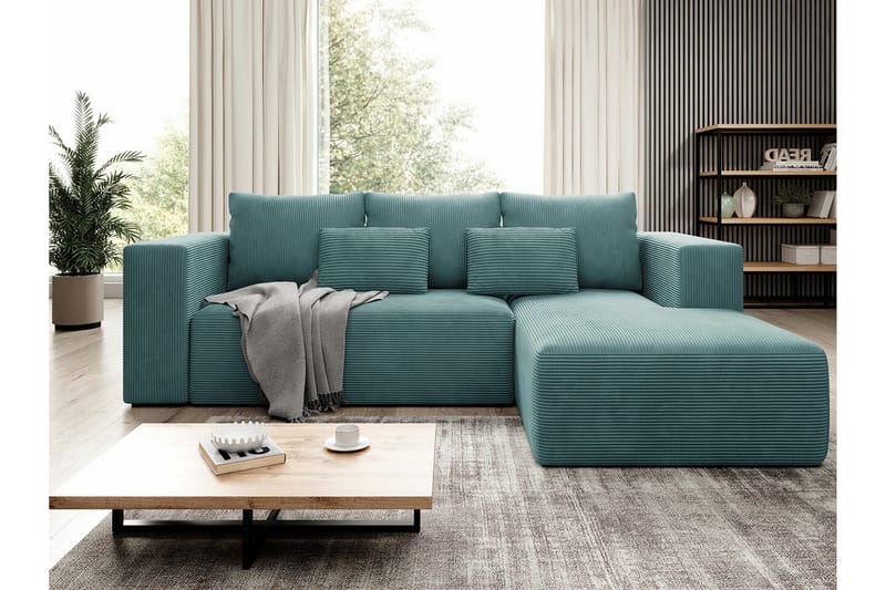 Listowel 3-sits Hörnbäddsoffa NO_BRAND Turquoise - Möbler - Soffa - Bäddsoffa