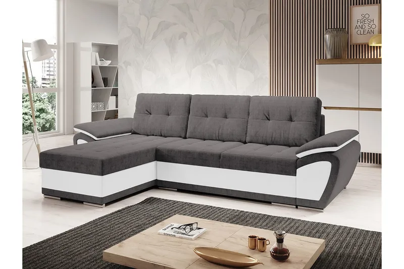 Listowel 3-sits Hörnbäddsoffa NO_BRAND White - Möbler - Soffa - Bäddsoffa