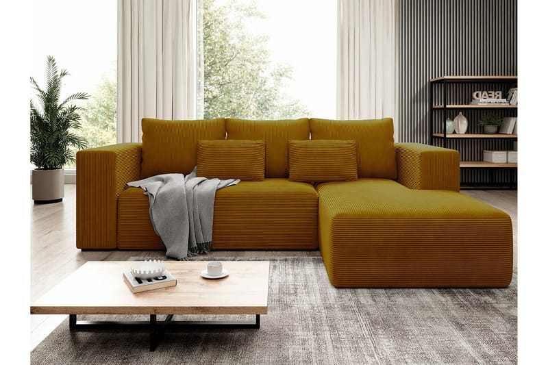 Listowel 3-sits Hörnbäddsoffa NO_BRAND Yellow - Möbler - Soffa - Bäddsoffa