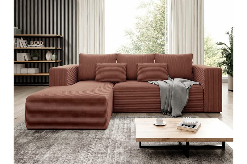 Listowel 3-sits Hörnbäddsoffa NO_BRAND Pink - Möbler - Soffa - Bäddsoffa