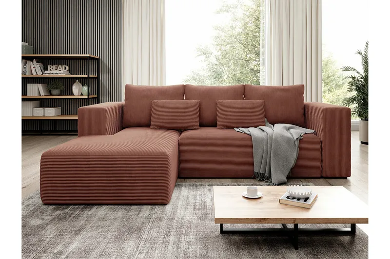 Listowel 3-sits Hörnbäddsoffa Pink - Möbler - Soffa - Bäddsoffa