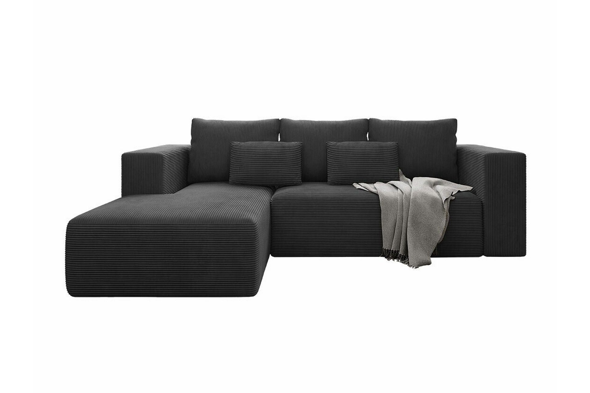 Listowel 3-sits Vänster Hörnbäddsoffa 121x205 cm med Förvaring Antracit ...
