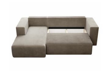 Listowel 3-sits Vänster Hörnbäddsoffa 121x205 cm med Förvaring - Antracit - Möbler - Soffa - Bäddsoffa