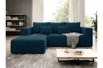 Listowel 3-sits Vänster Hörnbäddsoffa 121x205 cm med Förvaring i Manchester - Blå - Möbler - Soffa - Bäddsoffa