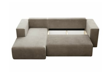 Listowel 3-sits Vänster Hörnbäddsoffa med Förvaring i Manchestertyg - Beige - Möbler - Soffa - Bäddsoffa