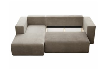 Listowel 3-sits Vänstervänd Hörnbäddsoffa i Tyg med Träram - Grå - Möbler - Soffa - Bäddsoffa