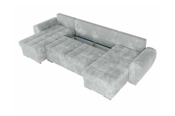 Listowel 4-sits Hörnbäddsoffa med Divan och Schäslong i Tuftat Tyg - Brun - Möbler - Soffa - Bäddsoffa