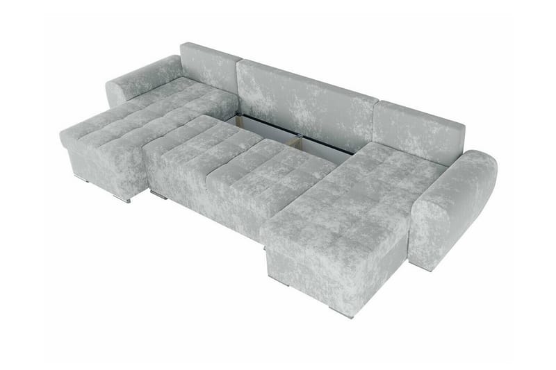 Listowel 4-sits Hörnbäddsoffa med Divan och Schäslong i Tuftat Tyg - Brun - Möbler - Soffa - Bäddsoffa