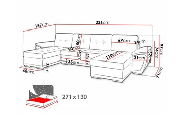 Listowel 4-sits Hörnbäddsoffa - Möbler - Soffa - Bäddsoffa