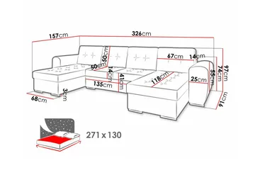 Listowel 4-sits Hörnbäddsoffa - Möbler - Soffa - Bäddsoffa