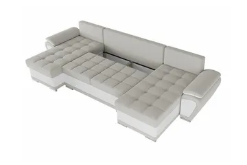 Listowel 4-sits U-formad Hörnbäddsoffa 130x271 cm med Förvaring i Tyg - Antracit - Möbler - Soffa - Bäddsoffa