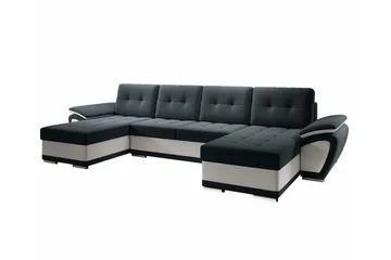 Listowel 4-sits U-formad Hörnbäddsoffa 130x271 cm med Förvaring i Tyg - Antracit - Möbler - Soffa - Bäddsoffa