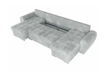 Listowel 4-sits U-formad Hörnbäddsoffa med Förvaring i Sammet - Gul - Möbler - Soffa - Bäddsoffa