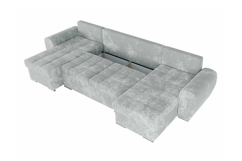 Listowel 4-sits U-formad Hörnbäddsoffa med Förvaring i Sammet - Gul - Möbler - Soffa - Bäddsoffa