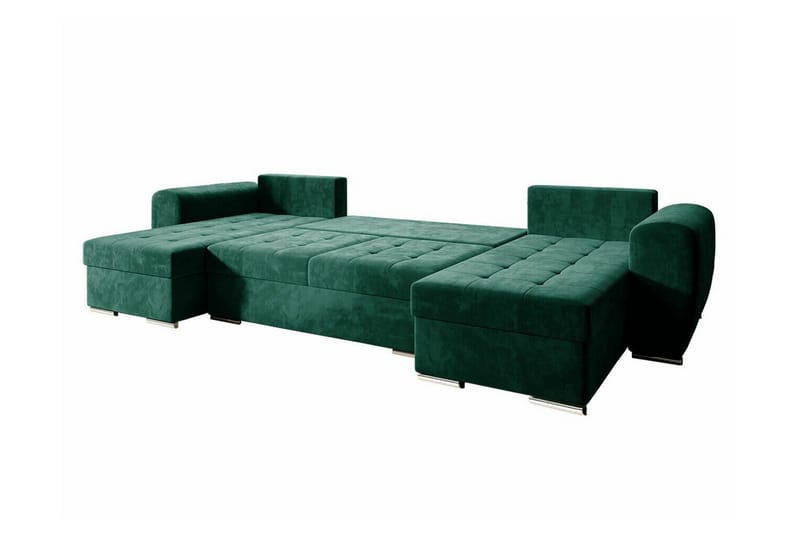 Listowel 4-sits U-formad Hörnbäddsoffa med Förvaring i Sammet - Gul - Möbler - Soffa - Bäddsoffa