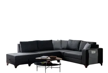 Loftia Hörnsoffa-bäddsoffa 230x90x150 cm - Antracit - Möbler - Soffa - Bäddsoffa