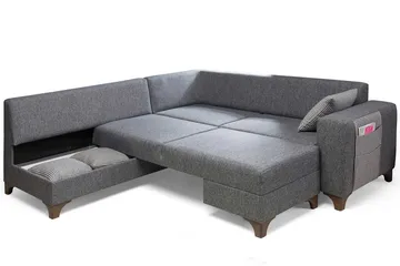 Loftia Hörnsoffa-bäddsoffa 230x90x150 cm - Grå - Möbler - Soffa - Bäddsoffa