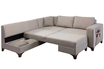 Loftia Hörnsoffa-bäddsoffa 230x90x150 cm - Kräm - Möbler - Soffa - Bäddsoffa