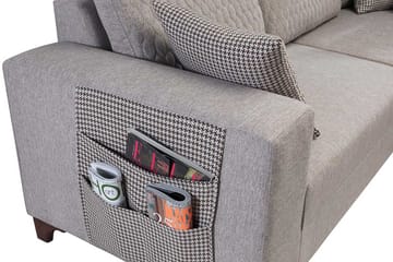 Loftia Hörnsoffa-bäddsoffa 230x90x150 cm - Kräm - Möbler - Soffa - Bäddsoffa