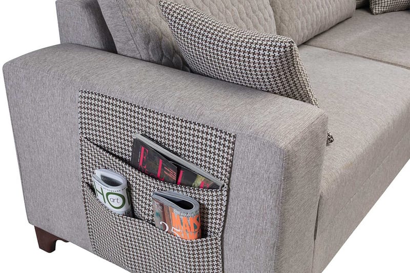 Loftia Hörnsoffa-bäddsoffa 230x90x150 cm - Kräm - Möbler - Soffa - Bäddsoffa