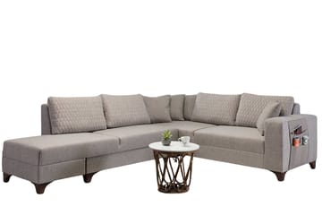Loftia Hörnsoffa-bäddsoffa 230x90x150 cm - Kräm - Möbler - Soffa - Bäddsoffa