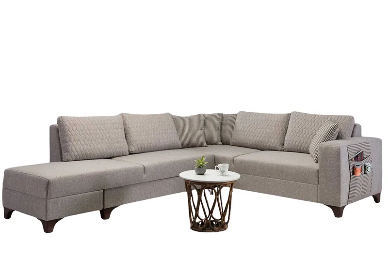 Loftia Hörnsoffa-bäddsoffa 230x90x150 cm, Kräm