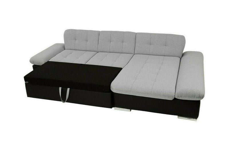 Lomux 3-sits Höger Hörnbäddsoffa 129x240 cm med Liftup Förvaring i Tyg - Grå - Möbler - Soffa - Bäddsoffa