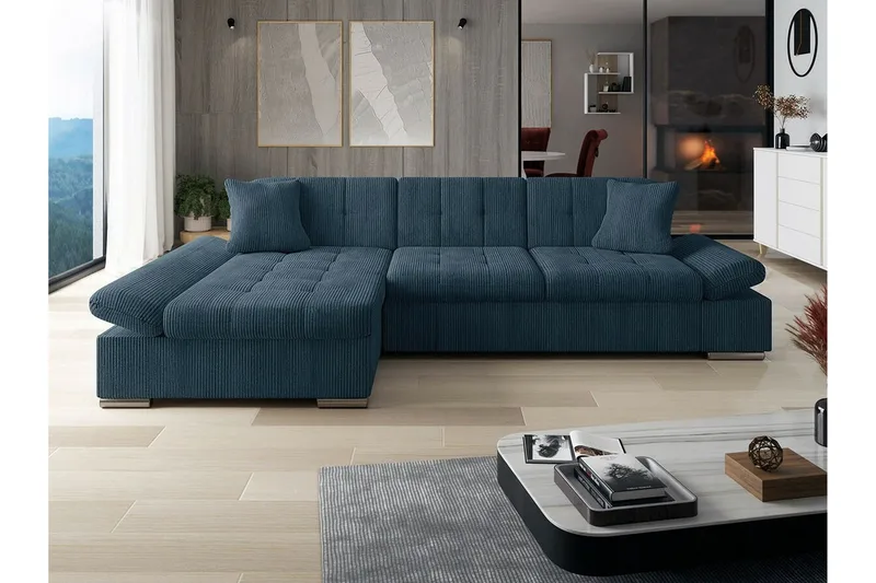 Lomux 3-sits Hörnbäddsoffa blue - Möbler - Soffa - Bäddsoffa