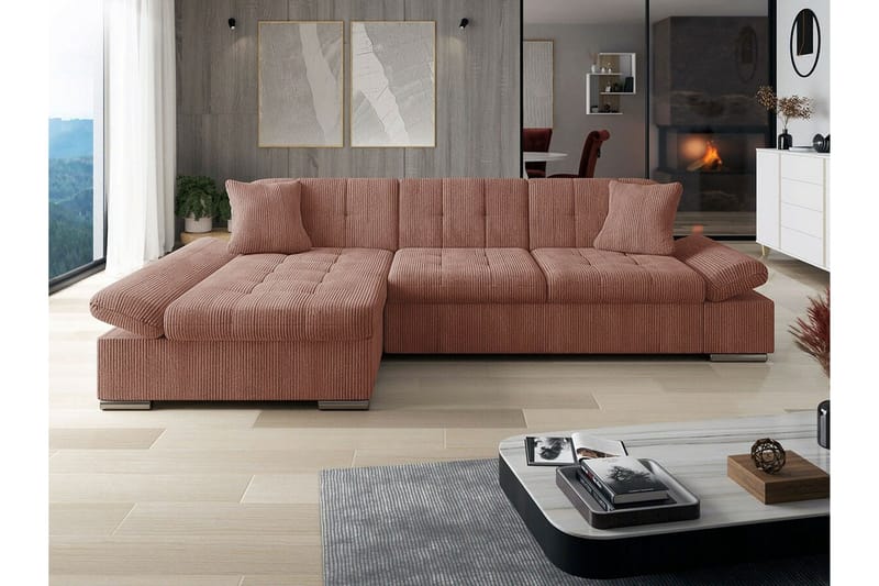 Lomux 3-sits Hörnbäddsoffa Brown - Möbler - Soffa - Bäddsoffa