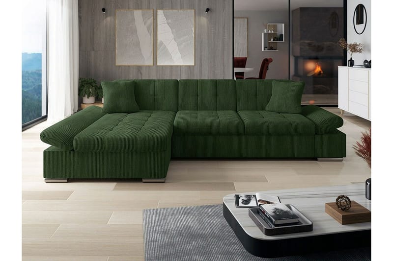 Lomux 3-sits Hörnbäddsoffa Dark green - Möbler - Soffa - Bäddsoffa