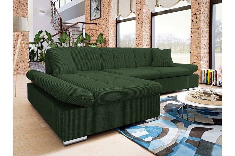 Lomux 3-sits Hörnbäddsoffa Dark green - Möbler - Soffa - Bäddsoffa