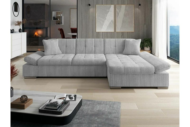 Lomux 3-sits Hörnbäddsoffa Light grey/Dark grey - Möbler - Soffa - Bäddsoffa