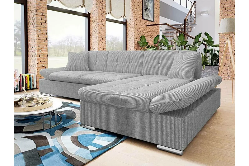 Lomux 3-sits Hörnbäddsoffa Light grey/Dark grey - Möbler - Soffa - Bäddsoffa