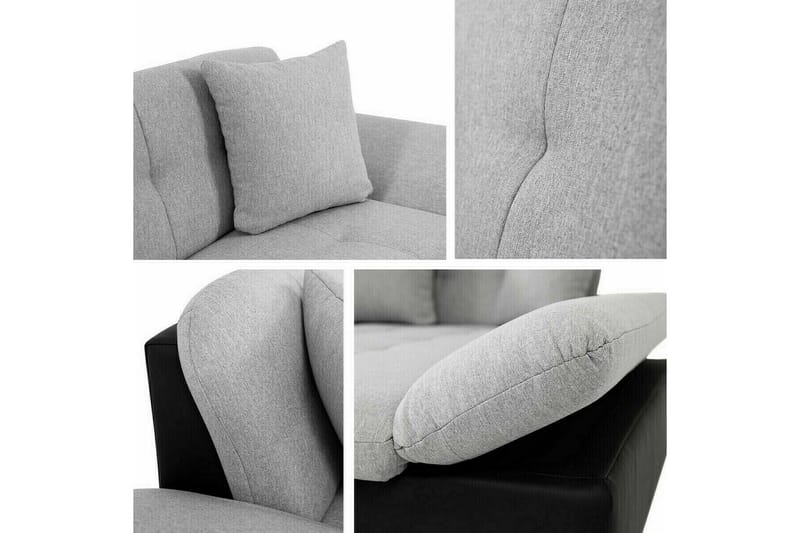 Lomux 3-sits Hörnbäddsoffa NO_BRAND Ljusgrå - Möbler - Soffa - Bäddsoffa