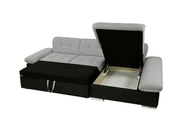 Lomux 3-sits Vänster Hörnbäddsoffa 129x240 cm med Förvaring i Tyg - Ljusgrå - Möbler - Soffa - Bäddsoffa