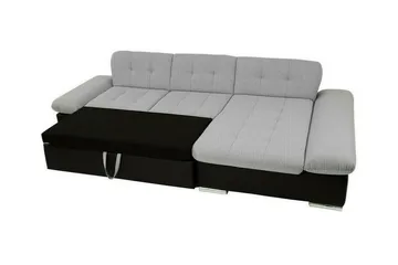 Lomux 3-sits Vänster Hörnbäddsoffa 129x240 cm med Förvaring i Tyg - Ljusgrå - Möbler - Soffa - Bäddsoffa