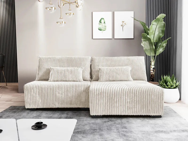 Lorynn 3-sits Bäddsoffa med divan - beige - Möbler - Soffa - Bäddsoffa