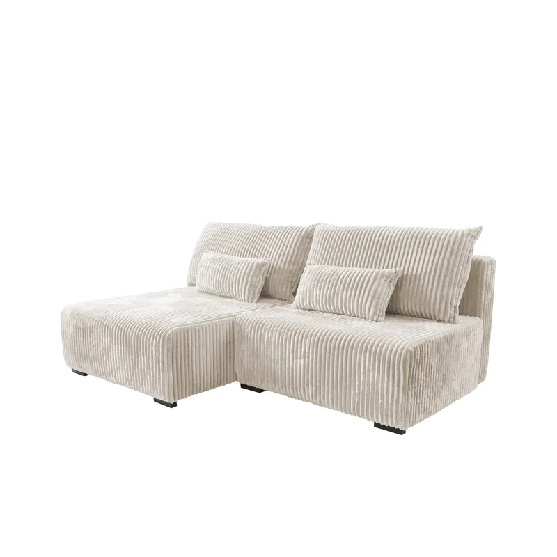 Lorynn 3-sits Bäddsoffa med divan - beige - Möbler - Soffa - Bäddsoffa
