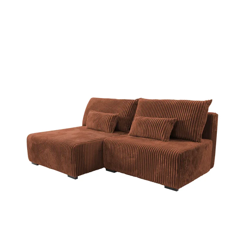 Lorynn 3-sits Bäddsoffa med divan - brun - Möbler - Soffa - Bäddsoffa