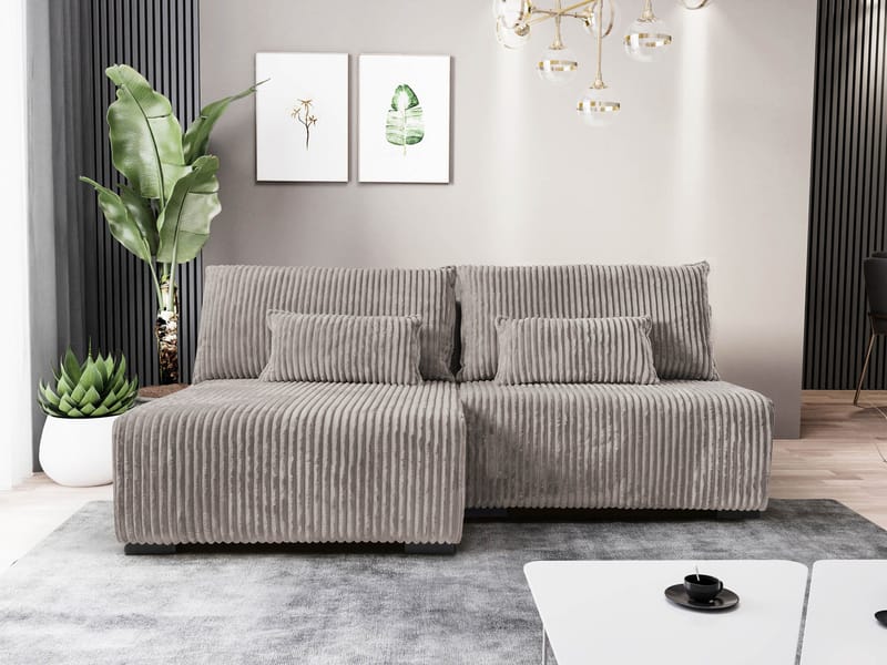 Lorynn 3-sits Bäddsoffa med divan - grå - Möbler - Soffa - Bäddsoffa
