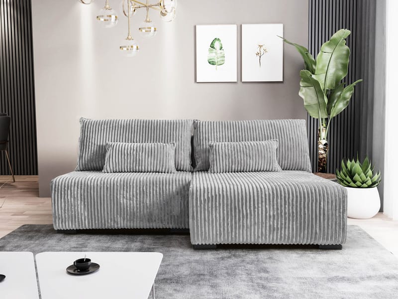 Lorynn 3-sits Bäddsoffa med divan - grå - Möbler - Soffa - Bäddsoffa