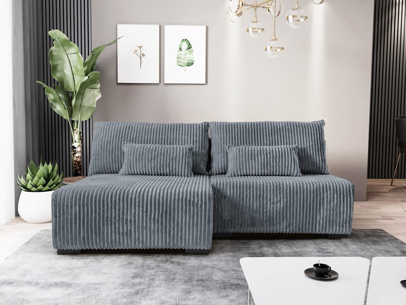 Lorynn 3-sits Bäddsoffa med divan - grå - Möbler - Soffa - Bäddsoffa