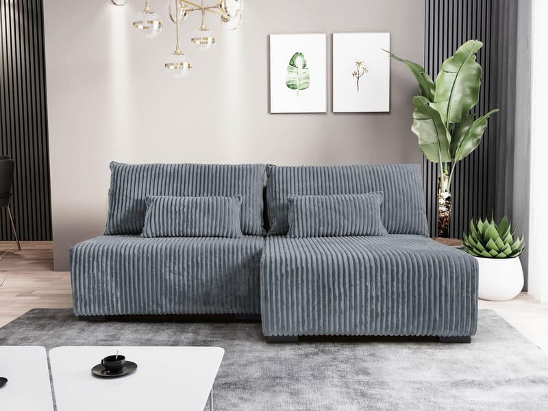 Lorynn 3-sits Bäddsoffa med divan - grå - Möbler - Soffa - Bäddsoffa