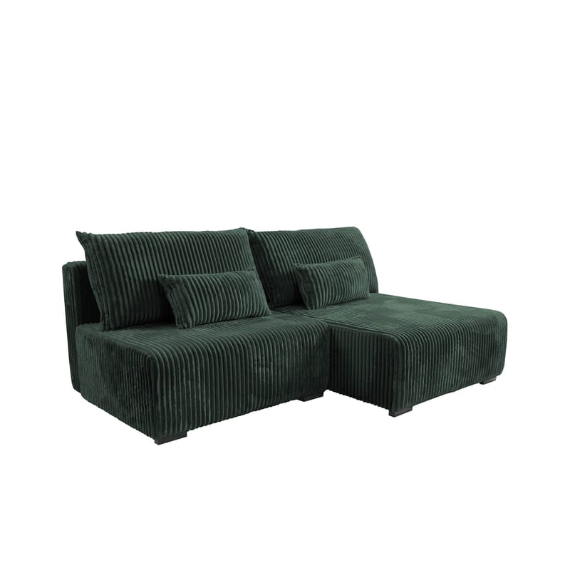 Lorynn 3-sits Bäddsoffa med divan - mörkgrön - Möbler - Soffa - Bäddsoffa