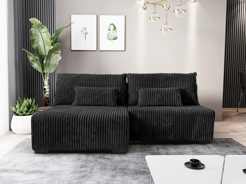 Lorynn 3-sits Bäddsoffa med divan - svart - Möbler - Soffa - Bäddsoffa