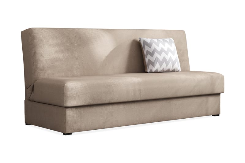 Lucille 3-sits Rektangulär Fällbar Bäddsoffa 105x175 cm med Förvaring i Tyg, Beige