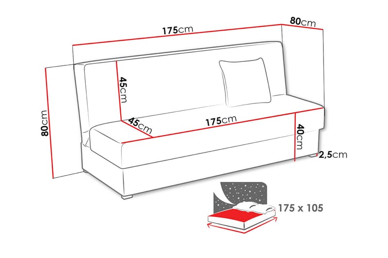 Lucille Bäddsoffa - Blå - Möbler - Soffa - Bäddsoffa