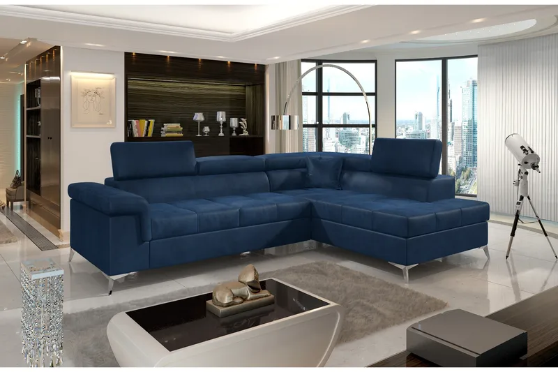 Madalene Hörnbäddsoffa - Blå - Möbler - Soffa - Bäddsoffa