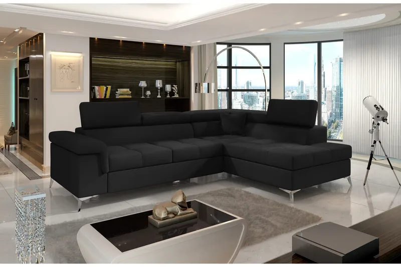 Madalene Hörnbäddsoffa, Svart