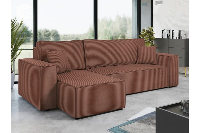 Magston 3-sits Hörnbäddsoffa - Rosa - Möbler - Soffa - Bäddsoffa